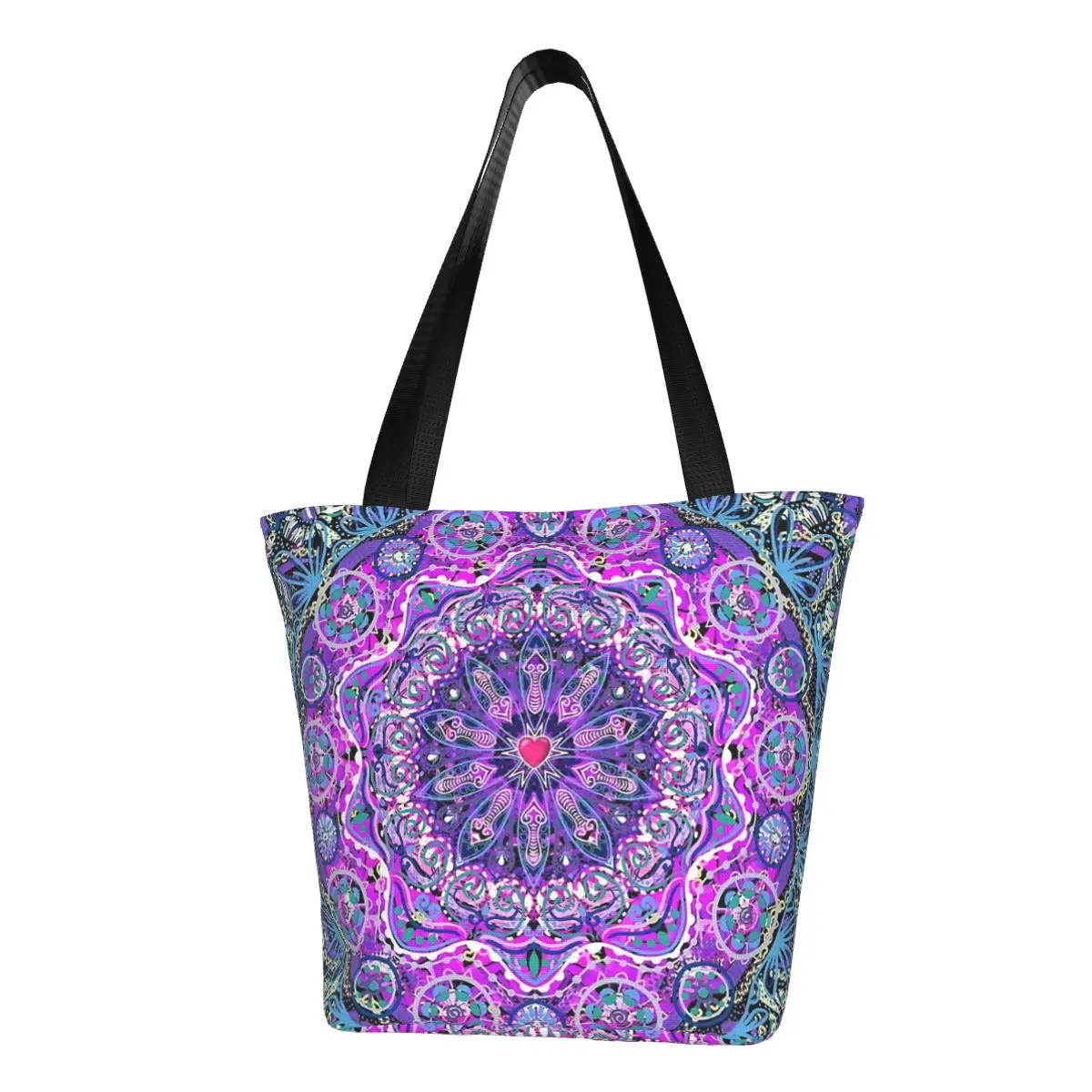 Cosmic Love Mandala Polyester outdoor girl handbag, woman shopping bag, shoulder bag, canvas bag, gift bag