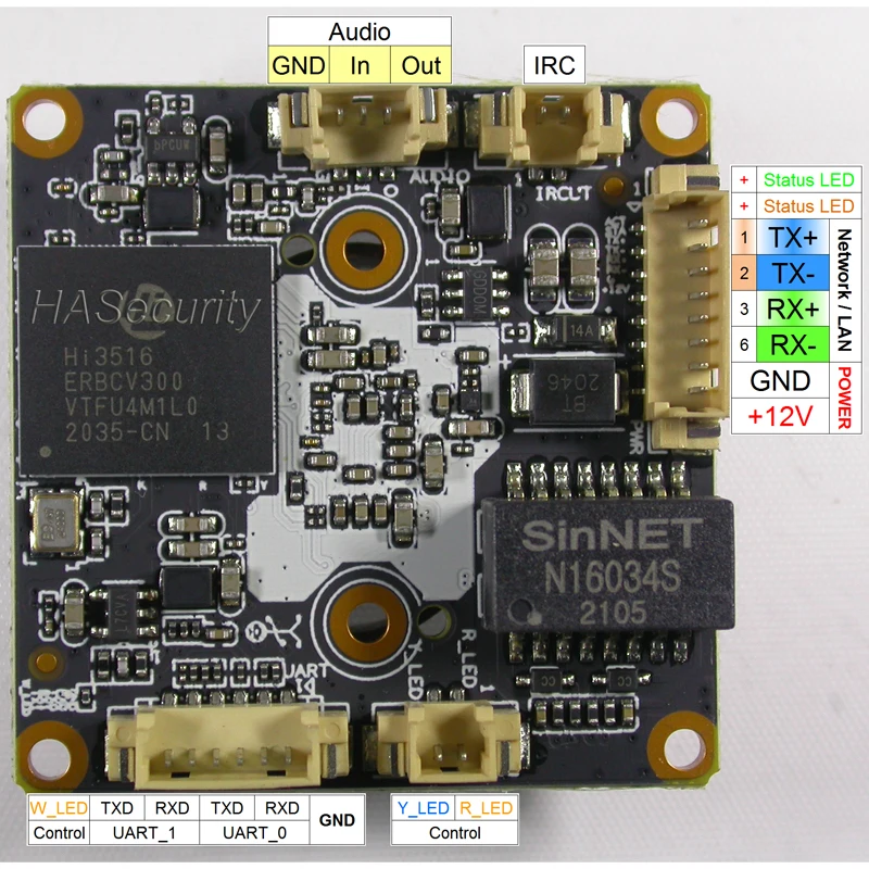 5.0MP H.265 / H.264 1/2.8 &quotSTARVIS IMX335 CMOS датчик + Hi3516E V300 IP Сетевая камера Модуль платы блока