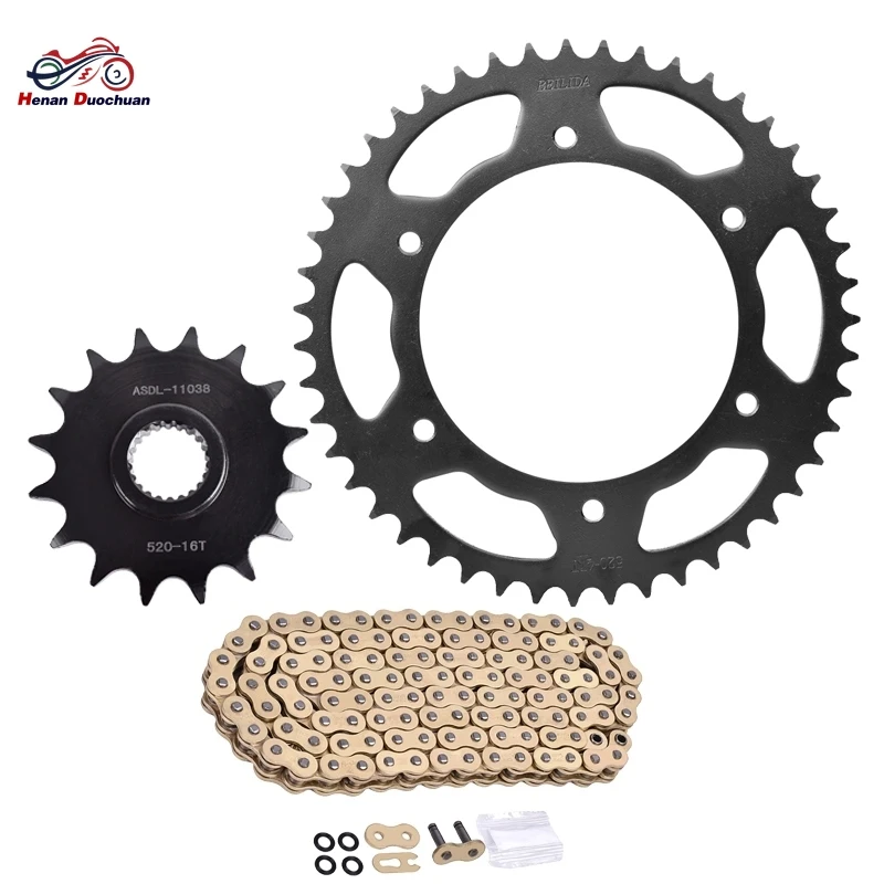 520 16T 47T 650cc Запчасти для мотоциклов Передняя задняя звездочка 520HO 520HX H O X Набор