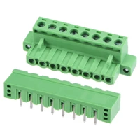 uxcell pcb mount screw terminal block 5 08mm pitch 8 pin 10a plug in for electrical instruments 5 set