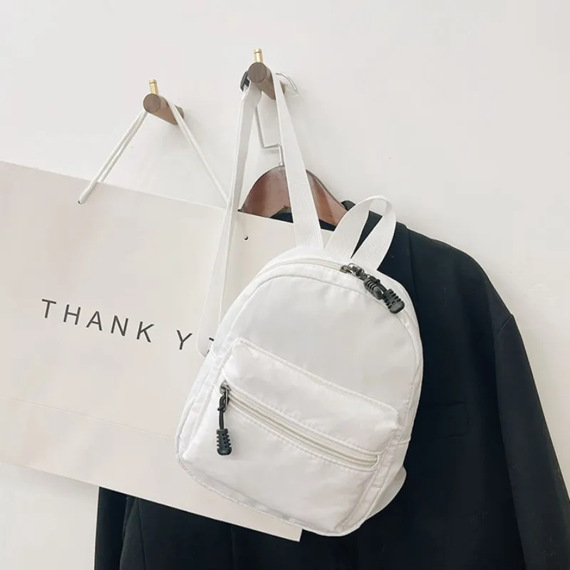 

1Pcs Mini Backpack For Women Simple Solid Color Small Travel Bagpacks Fashion Korea Style Student School Bag For Teenager