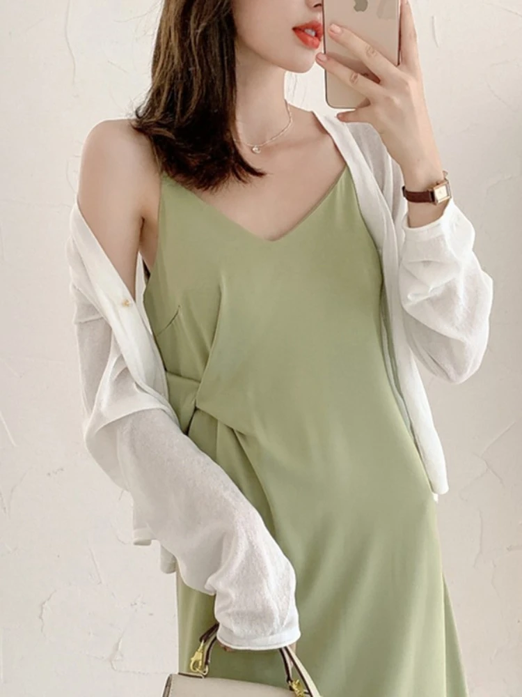 

Sling Temperament Dress Women Sleeveless Solid Bodycon Dress Female 2022 Summer New Korean Fashion Elegant Sexy Trend