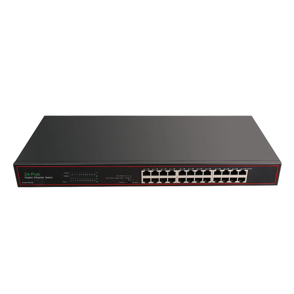 Poe Switch 24 Ports 10/100m+2 Gigabit Uplink Ports+1*1.25g Sfp Unmanaged Poe Security Switch