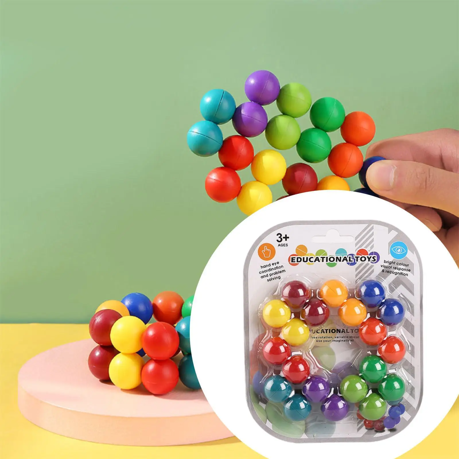 Сенсорные игрушки неразъемный Радужный шар для детей мальчиков и девочек