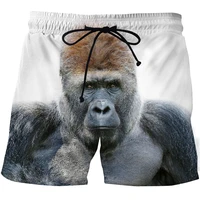 gorilla summer beach pants for men 3d printed animal gorilla shorts loose oversized creative funny beach pants shorts for men