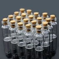 10pcs 0 511 522 55 ml glass storoage containers empty clear small vials container with corks jars bottle glass container