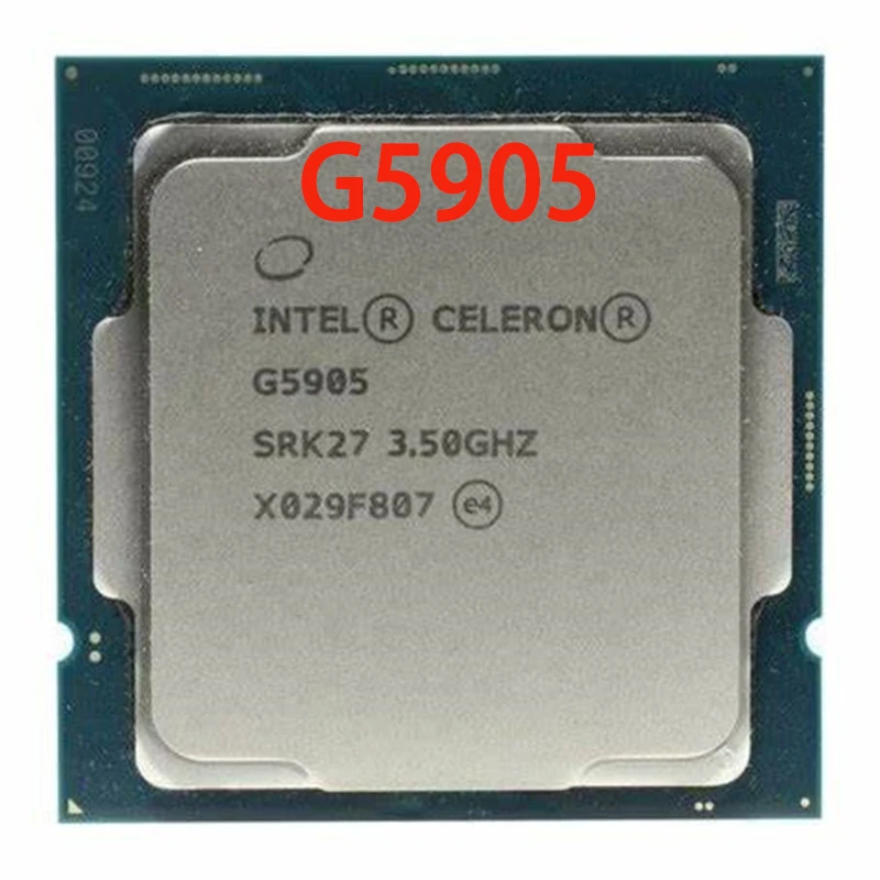 

Процессор Intel Celeron G5905 3,5 ГГц двухъядерный двухпоточный процессор 4 МБ 58 Вт LGA 1200