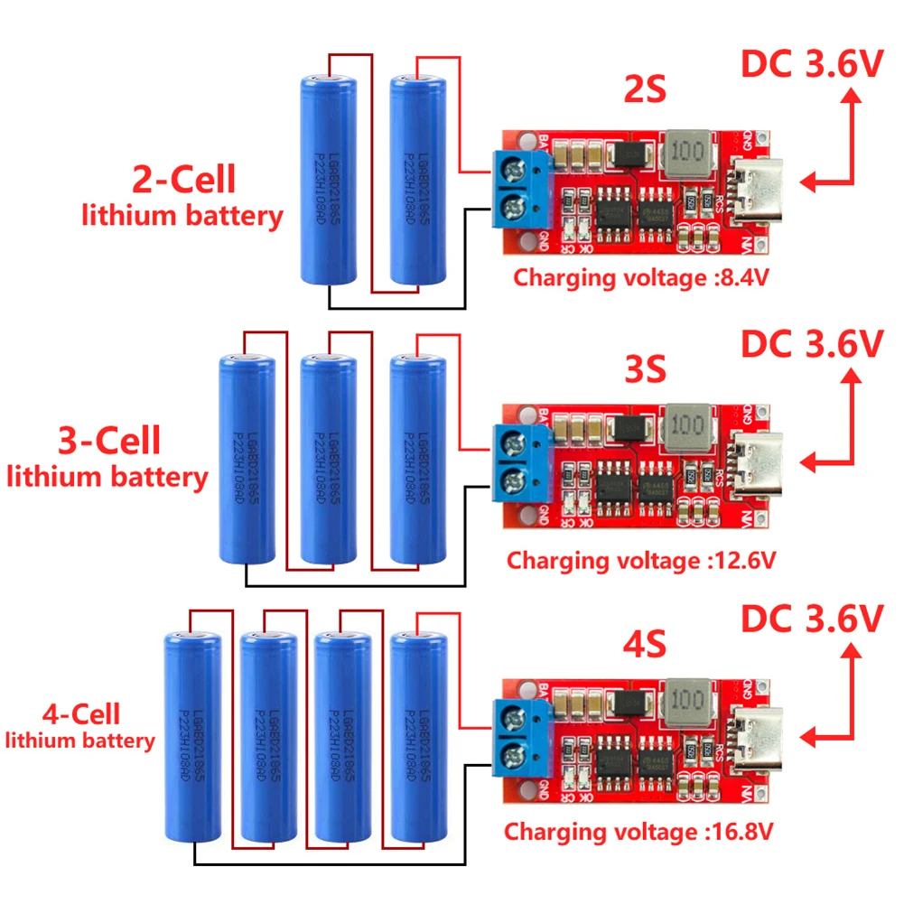 

Плата зарядного устройства для литиевой батареи, многофункциональная печатная плата, модуль, легкая в эксплуатации Защита от перенапряжен...