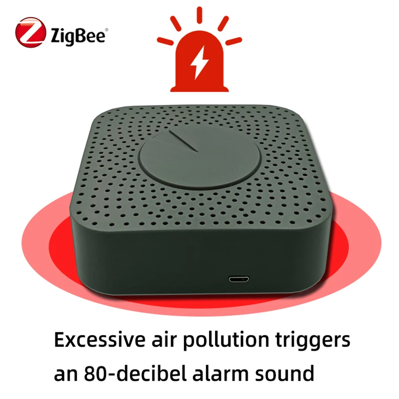 

Temperatur Humidity Sensor Co2 Voc Gas Detector Sensor Zigbee 3.0 Tuya Zigbee 80 Decibels Alarm Automation Alarm Smart Home Tuya