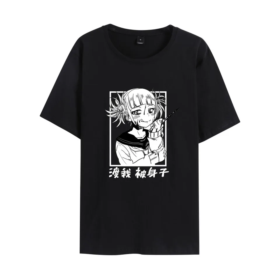 

Japanese Anime My Hero Academia Himiko Toga Graphic Tshirt Summer Casual Men's Short Sleeve Cotton Tops Tee Shirt Cool Harajuku