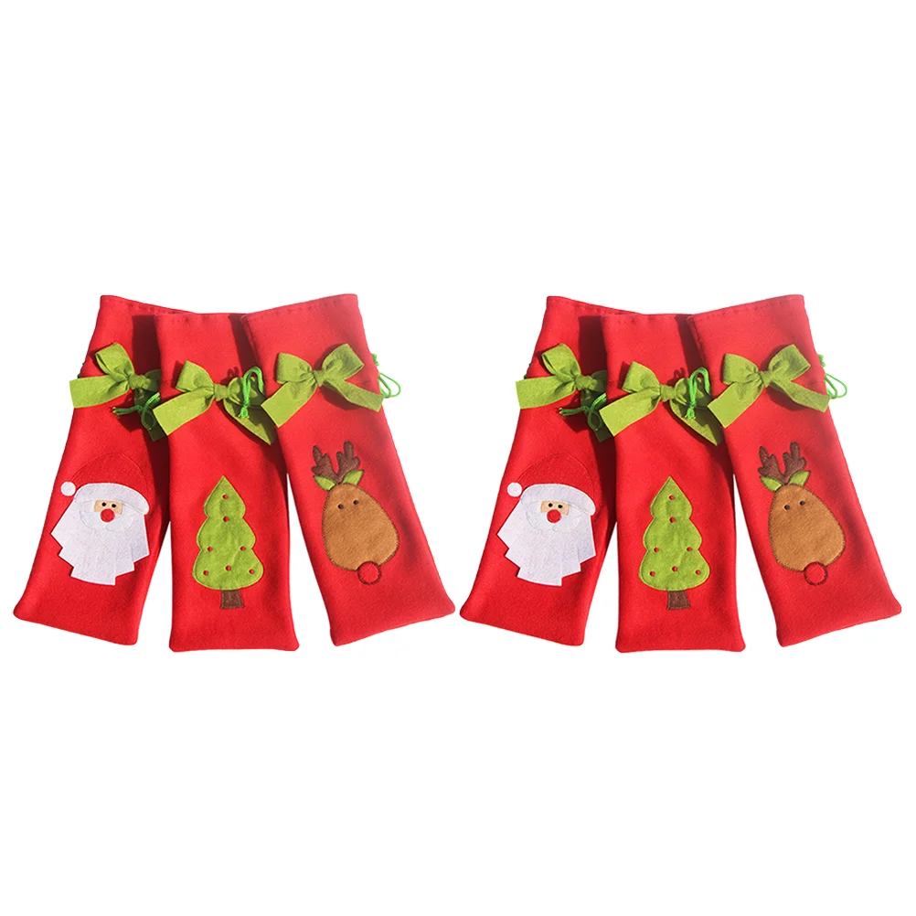 

Bottle Christmasreusable Santa Sleeve Pouch Gift Pants Carrier Cover Snowman Casecovers Decor