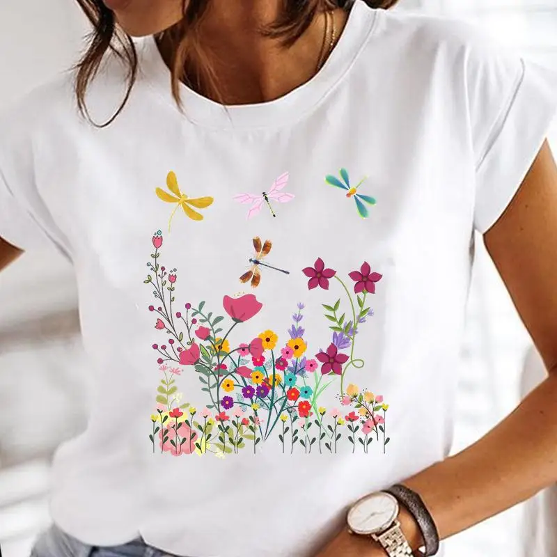 

Watercolor New Lovely Graphic Print T Shirt Simplicity Ladies Tops Female Tees Woman Tshirts 90s Fashion O-neck Women Clothes