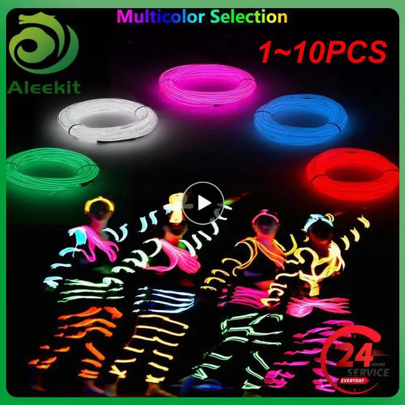 

1 ~ 10 шт. универсальная гибкая Эль-холодная Фотолюминесцентная проволока для украшения интерьера автомобиля