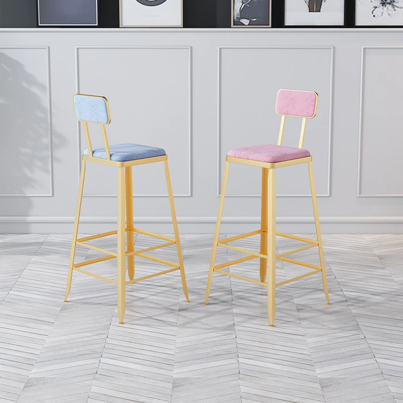 

Gold Vintage Nordic Bar Chairs Dinning Luxury Outdoor High Bar Chairs Relaxing Metal Taburete Cocina Design Furniture YY50BC