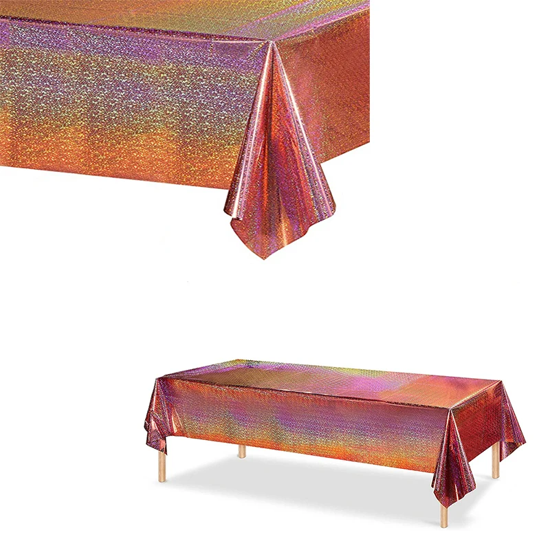 Plastic Tablecloth Table Cloth Party Tablecover Rose Gold Party Table Decorations