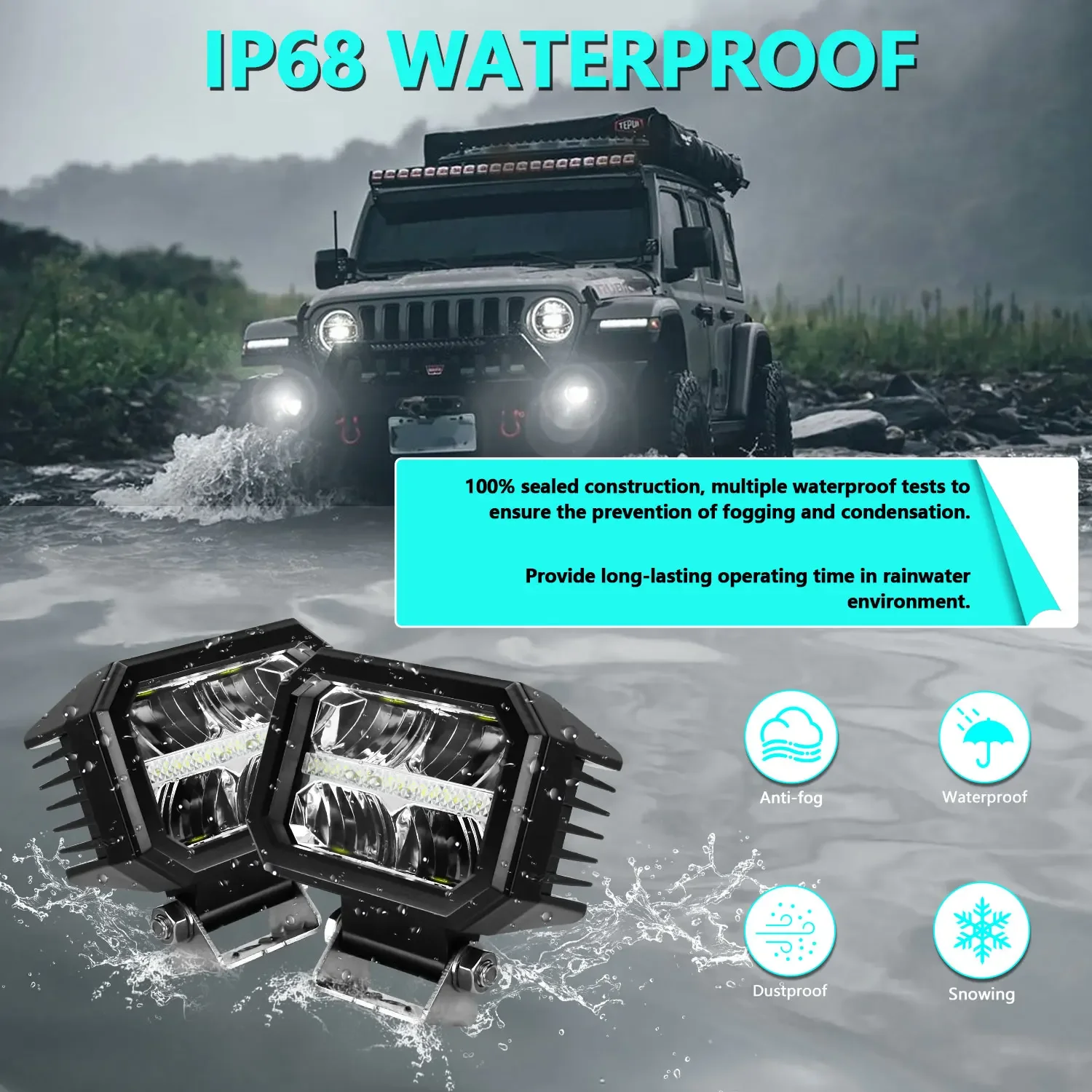 Вспомогательная световая панель для внедорожников 6000K Spot Combo светодиодная фара