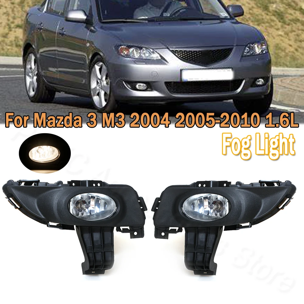 Front Bumper Fog Light With Bulb Fog Lamp Assembly Fit For Mazda 3 M3 2003 2004 2005 2006 2007 2008-2010 BS1C-51-690 For Car