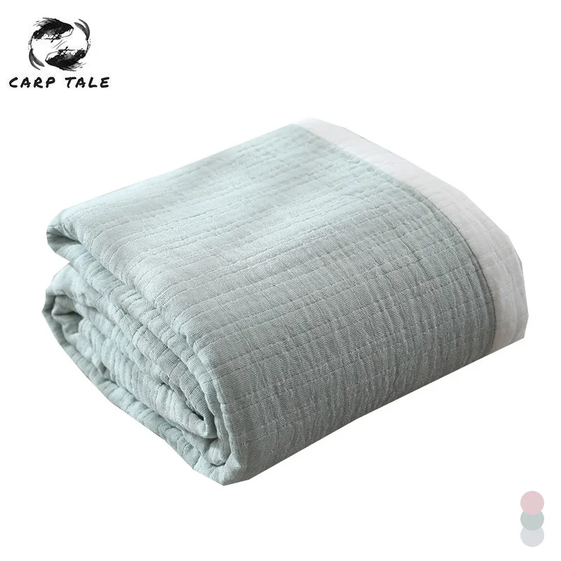 4ชั้น Muslin ผ้าห่มผ้าฝ้าย100% ผ้าห่มสำหรับเตียงโซฟาสำนักงานท่องเที่ยวผ้าคลุมเตียงผ้าพันคอ Warm Soft โ...