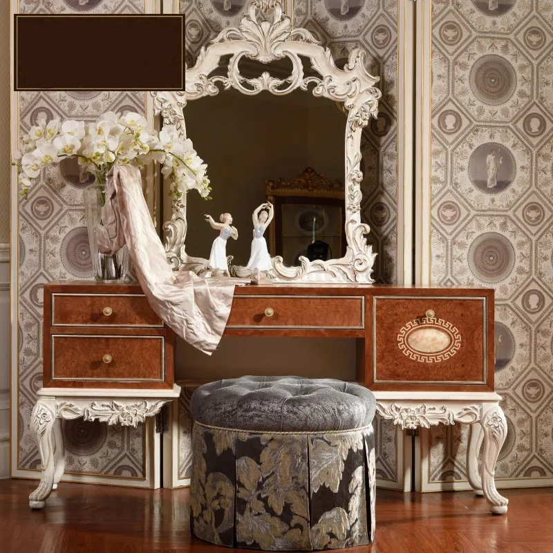 

Европейский резной туалетный столик из массива дерева, спальня, французская принцесса, вилла, интерьерная мебель для гостиной, площадка