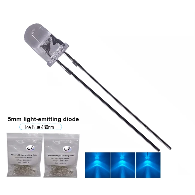 

TiaoChongYi F5MM голубой/ледяной синий светодиод 5 мм