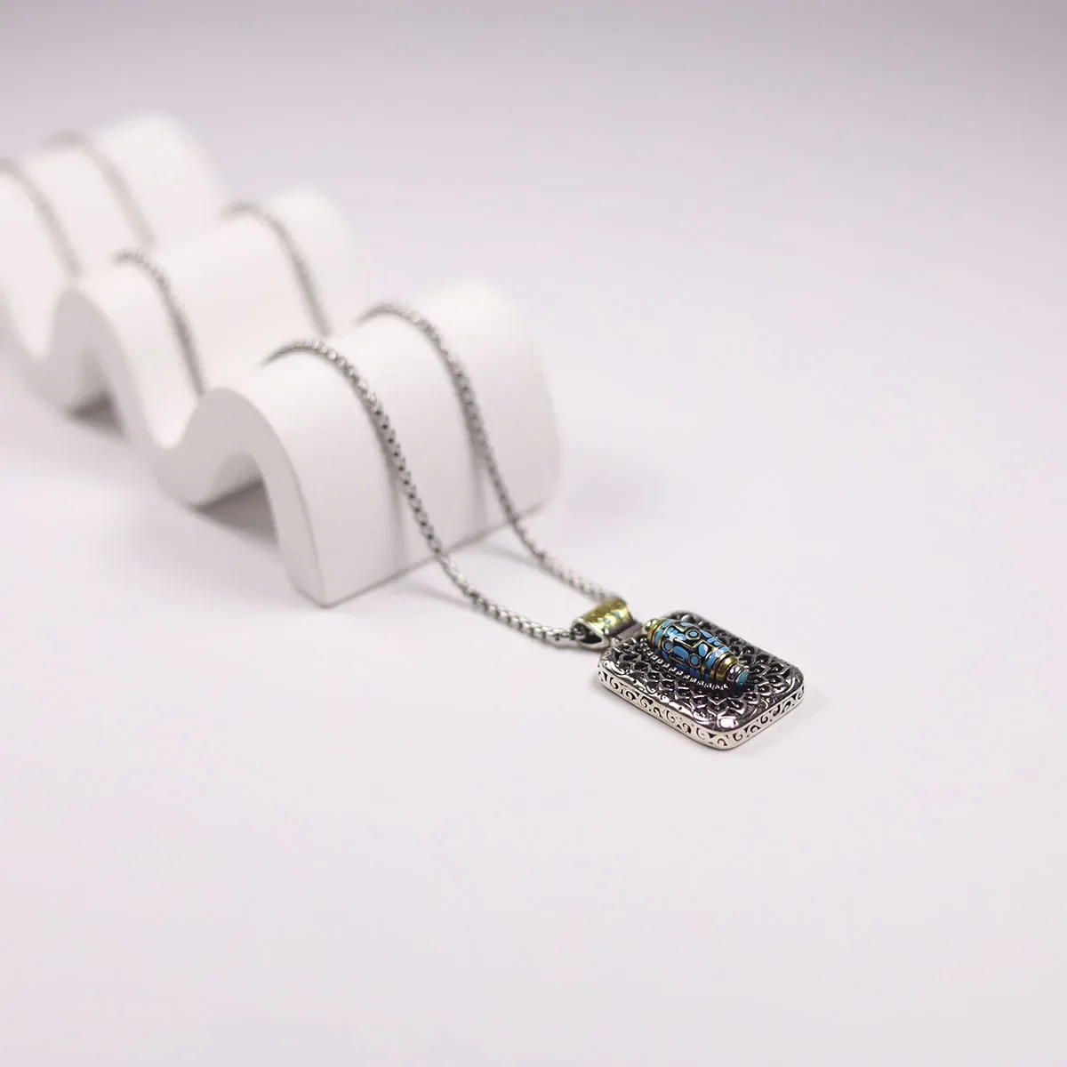 Буддистское серебряное ожерелье с шестью истинными словами мантра шурангама