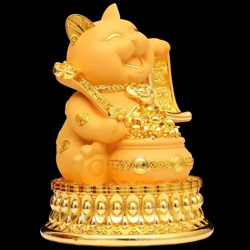 Большая Золотая Копилка-Кот на удачу украшение для дома и магазина практичное