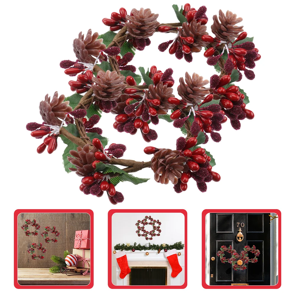 

2Pcs Christmas Garland Rings Small Simulation Berry Wreaths Christmas Decorations