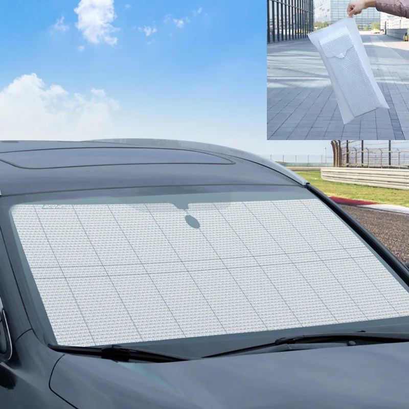 

Car thickened aluminum foil Sunshade summer sunscreen heat insulation UV Protection Curtain Protector Windshield Visor Cover