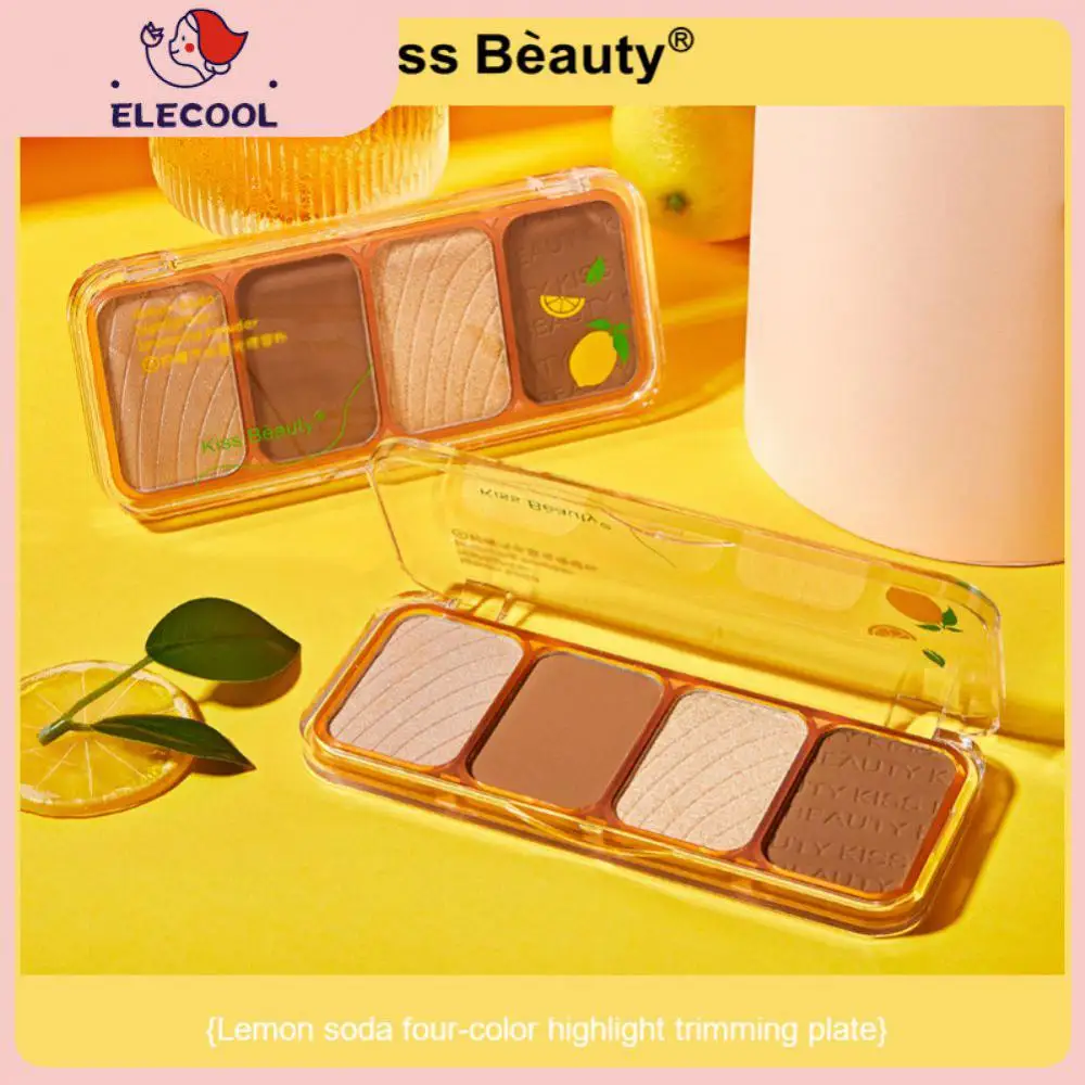 

Lemon Peach Palette Blush Highlighter Palette Face Contour Brighten Highlighter Bronzers Delicate Highlight Rouge Face Makeup