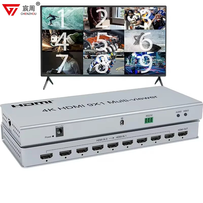 Фото 9x1 HDMI многофункциональный переключатель 9 в 1 4K 9-канальный HDMI Многофункциональный просмотр 9 HDMI вход 1 выход 1080P для PS4 ПК HDTV разделитель экрана №1