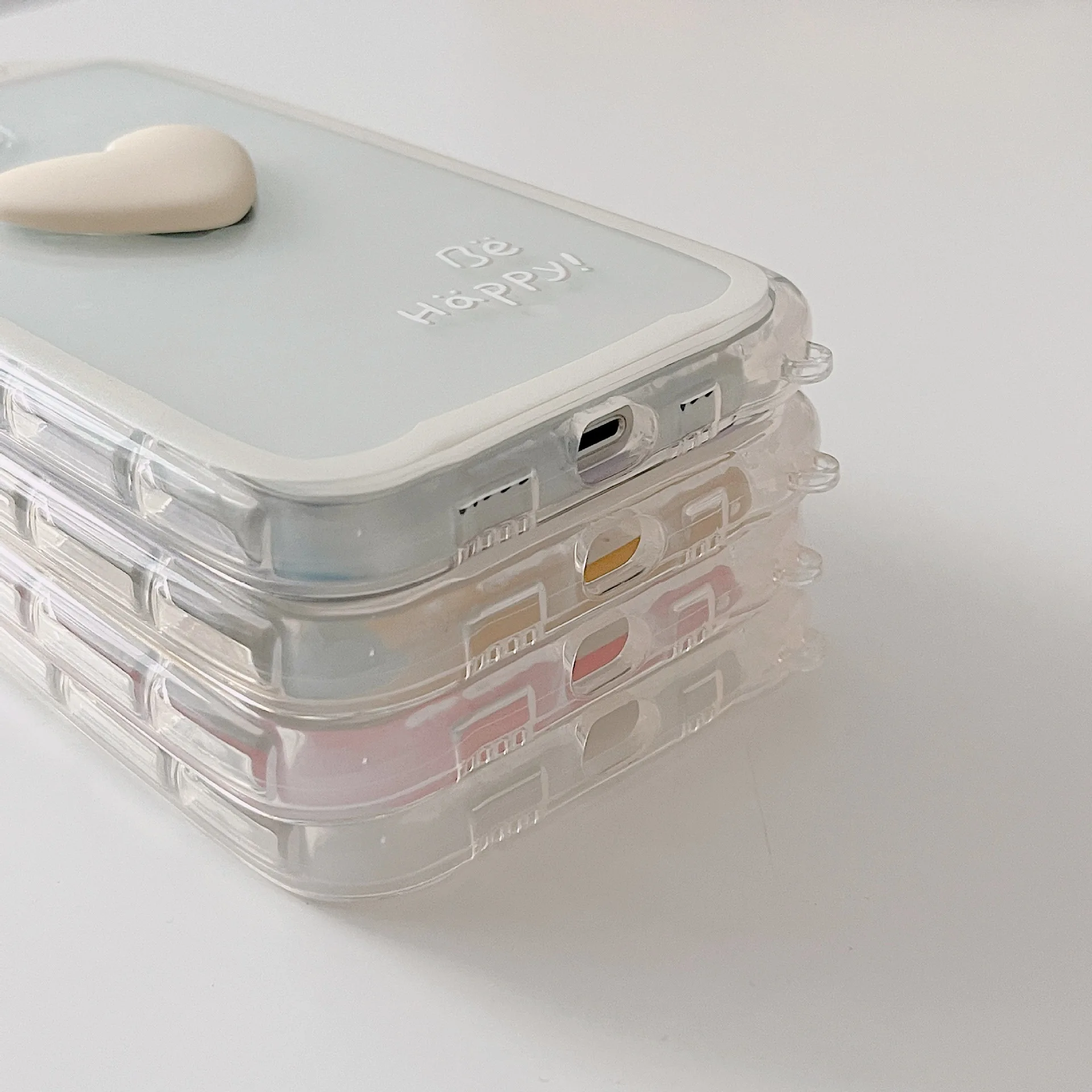 Контрастный цвет трехмерный Любовь Прозрачный милый кот ухо модный