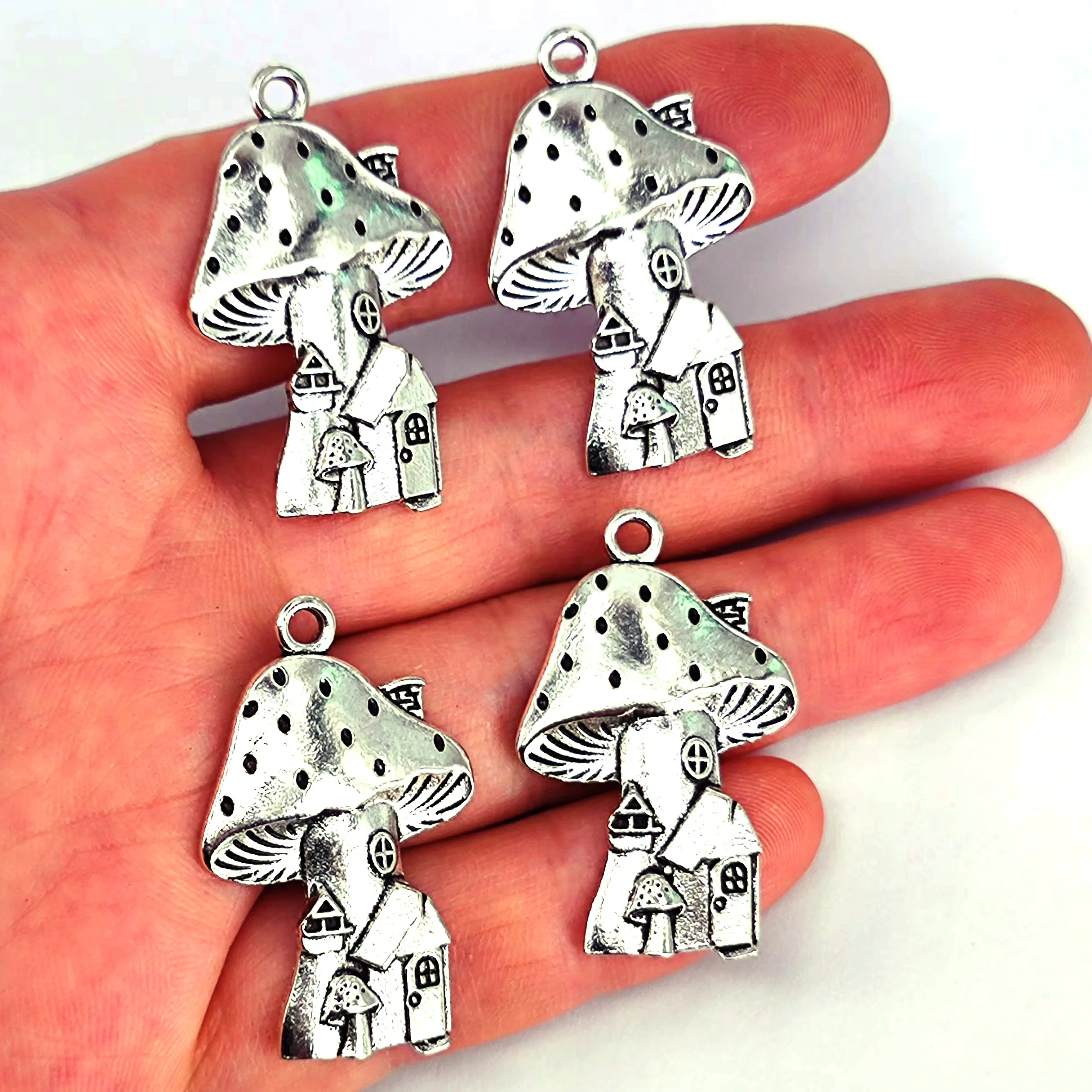 

5pcs mushroom house among fairy tales Men WOMEN DIY Jewelry Accessories