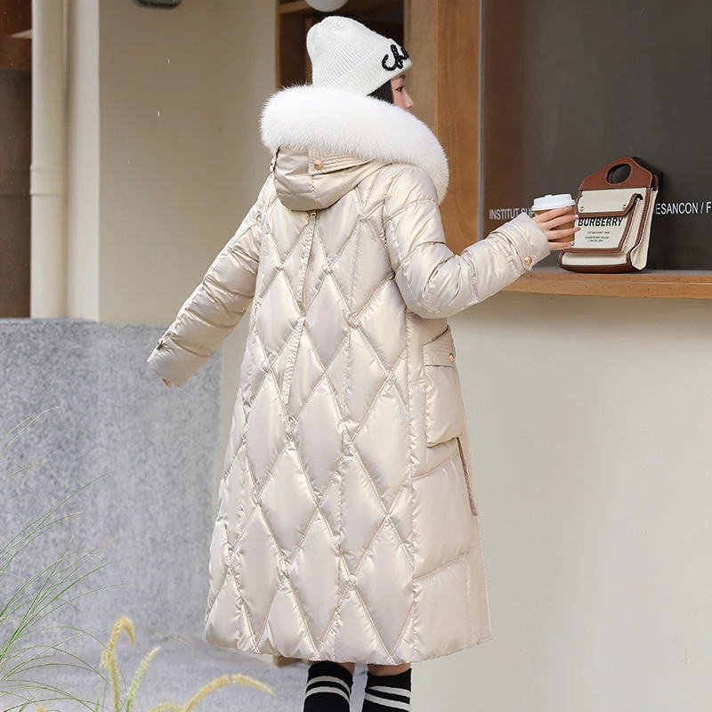 New Parka Coat Women's 2022 Fashion Thicken Winter Hooded Loose Long Puffer Jacket Female Windproof Rainproof Warm Outwear