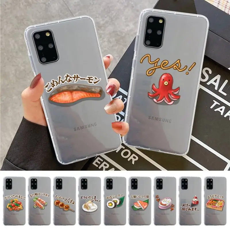

YNDFCNB Cartoon Sushi Food Phone Case For Samsung A 10 20 30 50s 70 51 52 71 4g 12 31 21 31 S 20 21 plus Ultra