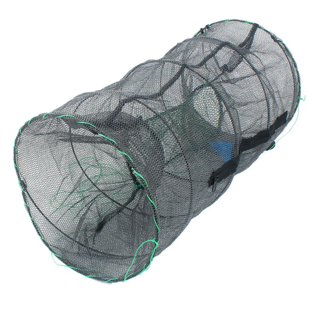 

Net Shrimp Bait Cast Crab Baits Cage Foldable Mesh Landing Folded Crayfish Dip Sinker Minnow Pot Catcher Crawdad Round