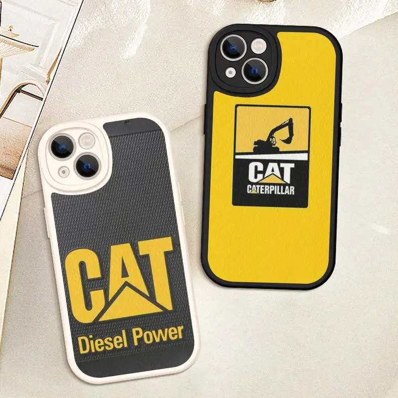 

POP MART Caterpillar logo Phone Case Hard Leather For iPhone 14 13 12 Mini 11 14 Pro Max Xs X Xr 7 8 Plus