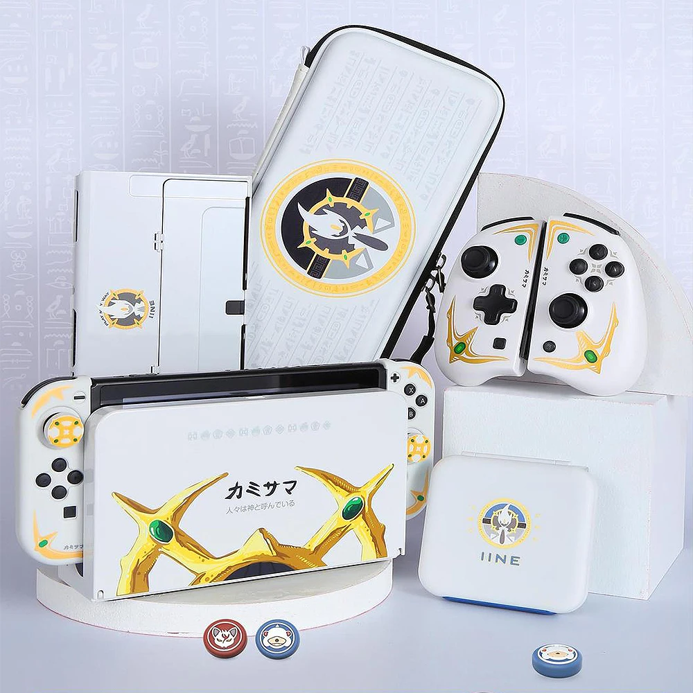 

Volledige Set Voor Nintendo Oled Accessoires Opbergtas Card Box Beschermende Shell Ns Handvat Thema Pak Voor schakelaar Oled