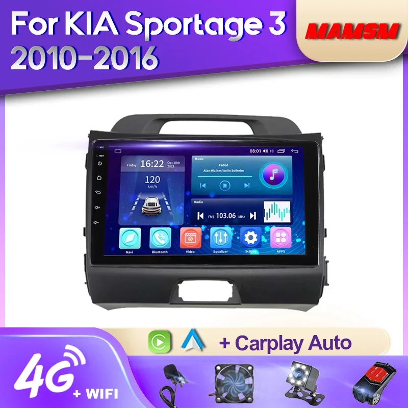 

Автомагнитола MAMSM на Android 12 для KIA Sportage 3 2010-2016, мультимедийный видеоплеер с навигацией, стерео, GPS, 4G, Авторадио для Carplay, 2Din
