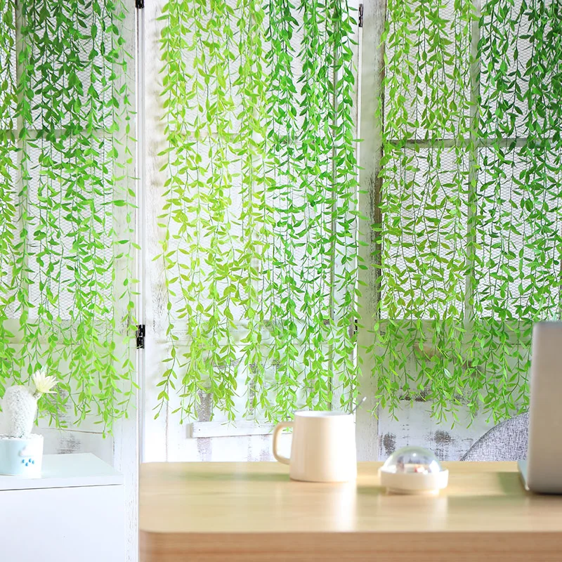 

5Pcs Artificial Plants Tropical Willow Leaf Leaves Eucalyptus Garland Artificial Vines Garden Home Decoration Jungle Decoration