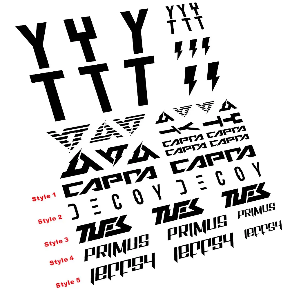 Наклейки-декали для рам велосипедов YT Industries CAPRA, TUES, JEFFSY, DECOY, Primus Style, комплект для велоспорта (art.: 3920dab5606bd) - 3920dab5606bd