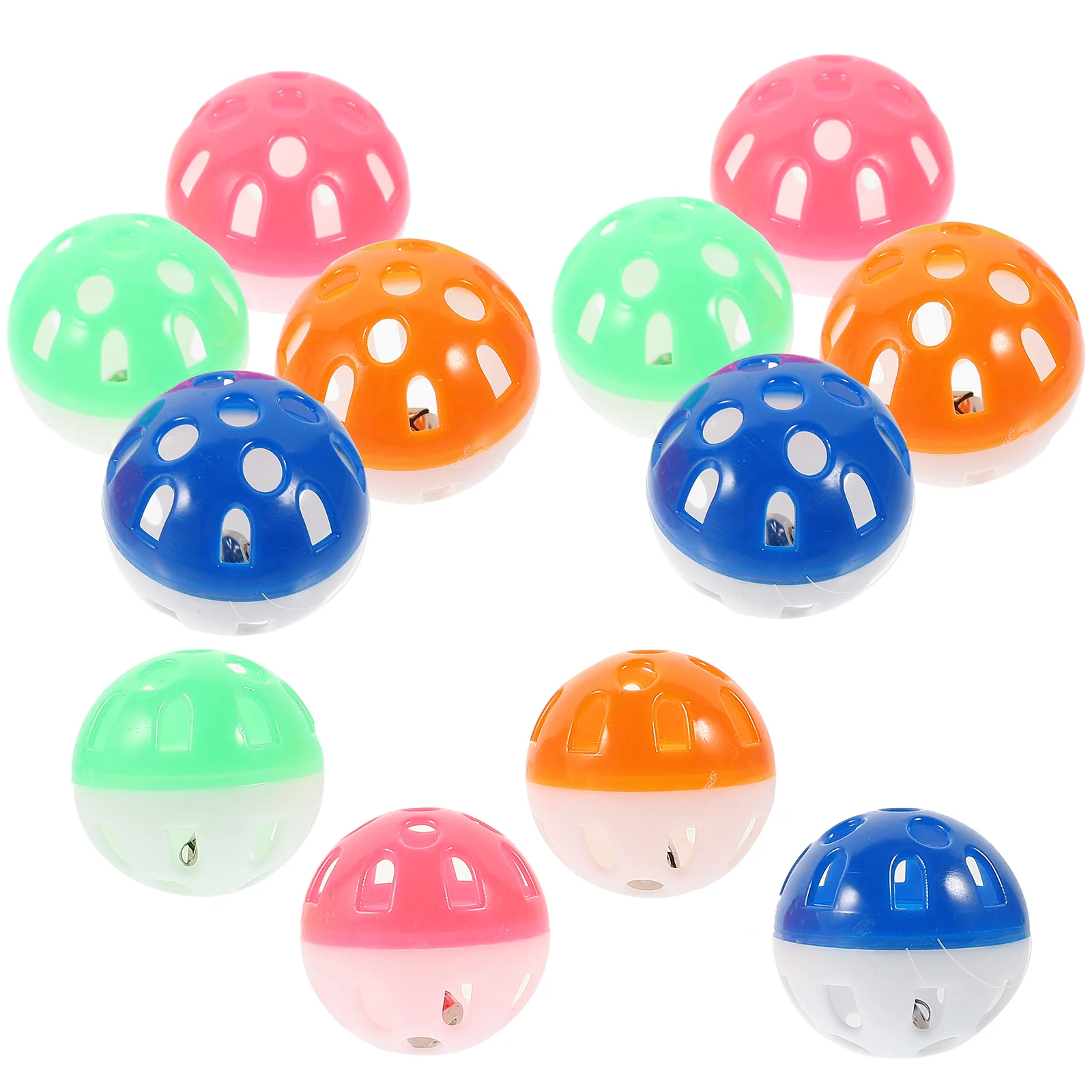 

12 Pcs Hollow Bell Ball Parakeet Toy Parrot Bird Chew Toys Cockatiel Cage Hanging Plastic Claw Grinding Balls Birds Plaything