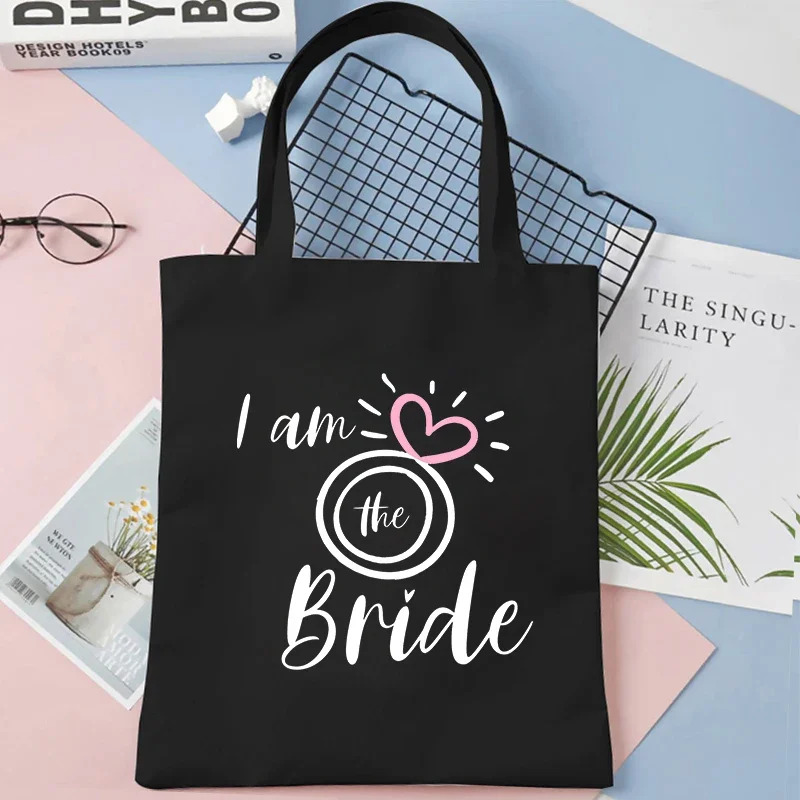 Ручная сумка для невесты женская свадебного душа свадебная сумка-тоут холщовая