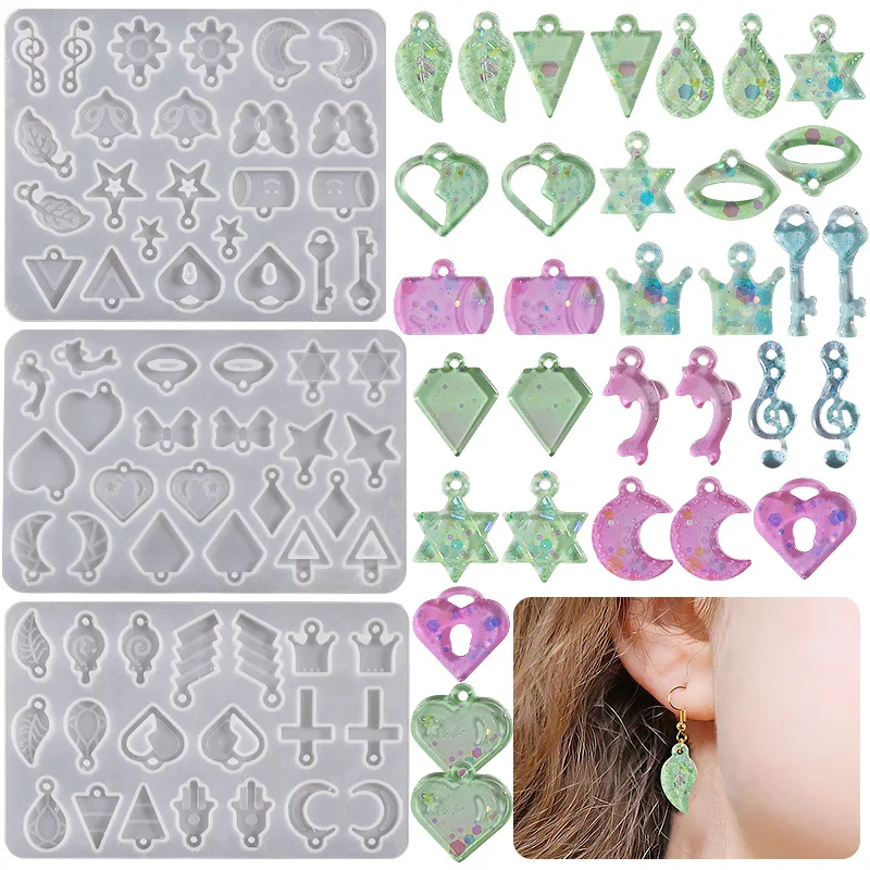 Dip Glue Diy Resin UV Glue Grinding Tool Silicone Mold Mirror Surface Handmade Eardrop Mold Jewelry Earrings Silicone Mold