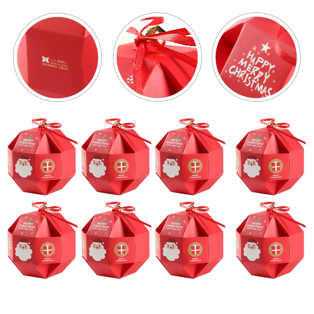 

10pcs Christmas Candy Boxes Christmas Treat Boxes xmas Bags Holiday Boxes for Christmas Party Favor Goodies