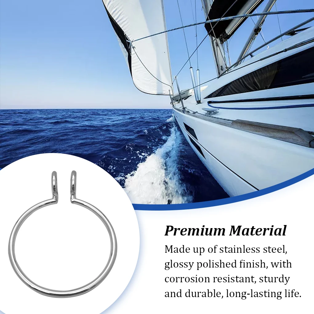 

8MM Anchor Ring Polished Round Rustproof Anchors Pull Rings Sturdy Glossy Boat Parts Ships Yachts Marines Kayaks Water