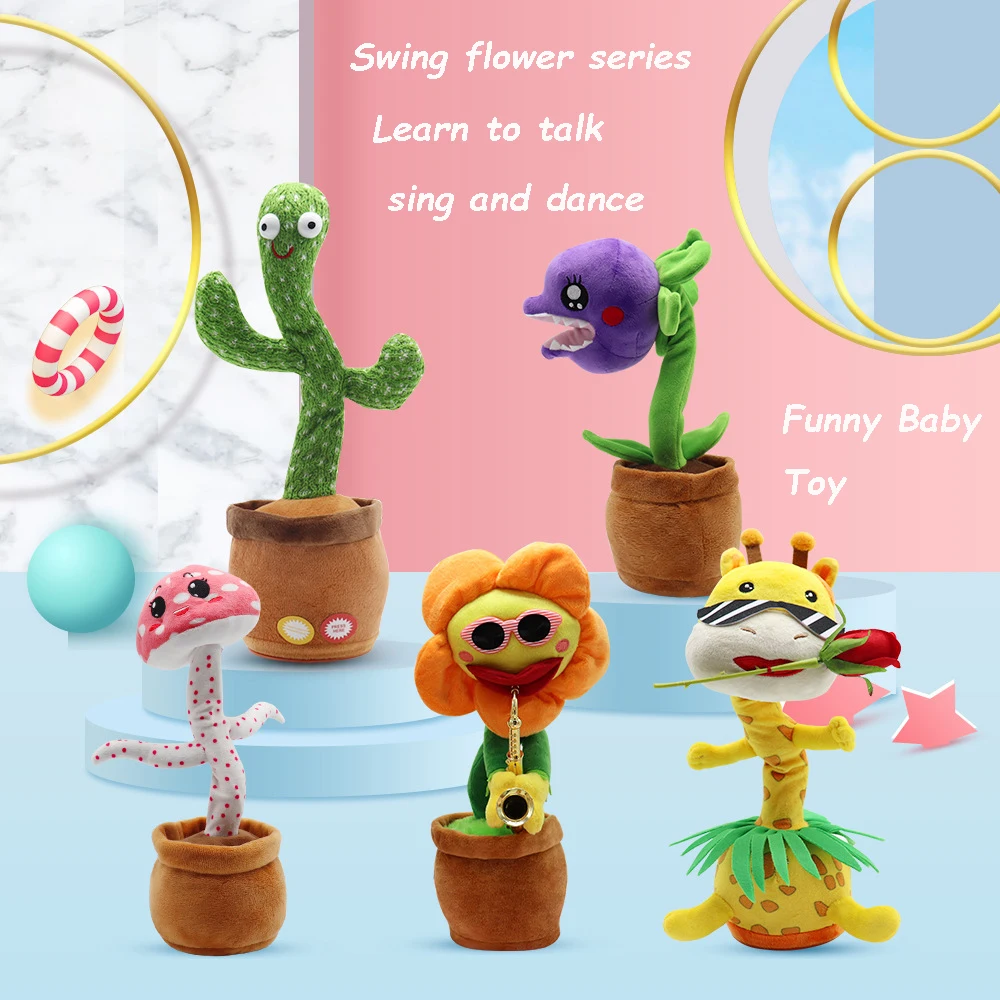 

Dancing Cactus Electron Plush Toy Soft Plush Doll Babies Cactus That Can Sing And Dance Voice Interactive Learn Birthday Present