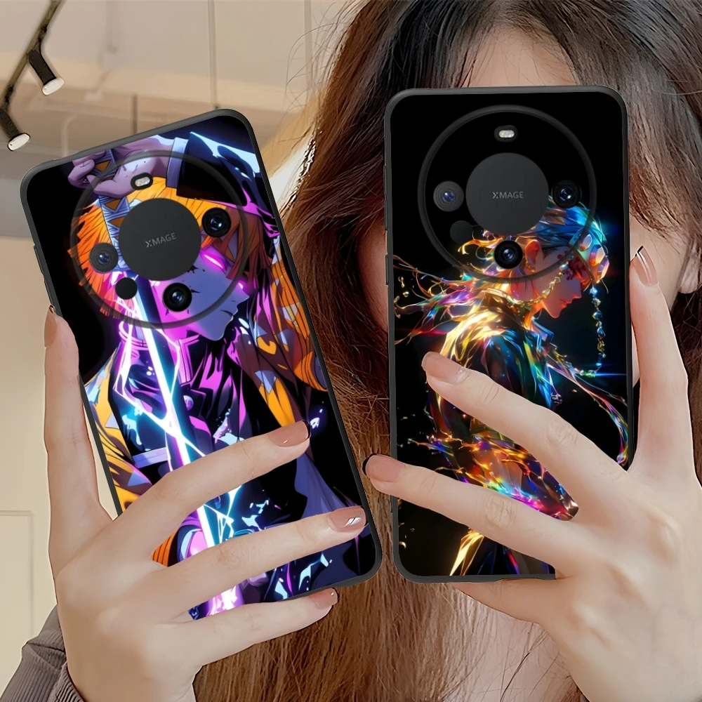 Цветной неоновый чехол для мобильного телефона Demon Slayer Huawei Mate 60 50 40 30 20 10 Pro Plus Lite E 5G