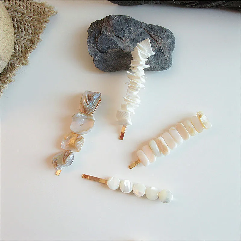 

Hair Clip Made Of Strange Shaped Pearl Shell Jewelry Temperament Hairpin