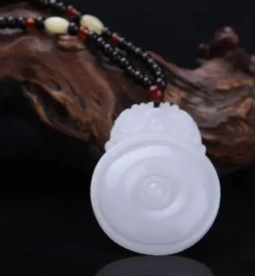 

Женская и Мужская подвеска-Кольцо из натурального белого нефрита