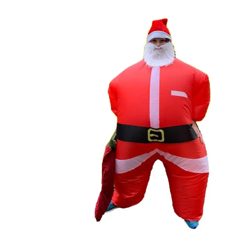 

Santa Claus Inflatable Costume for Adults Kids Christmas Party Blow Up Suit Cosplay Carnival Festival Clothing Funny Dress Up